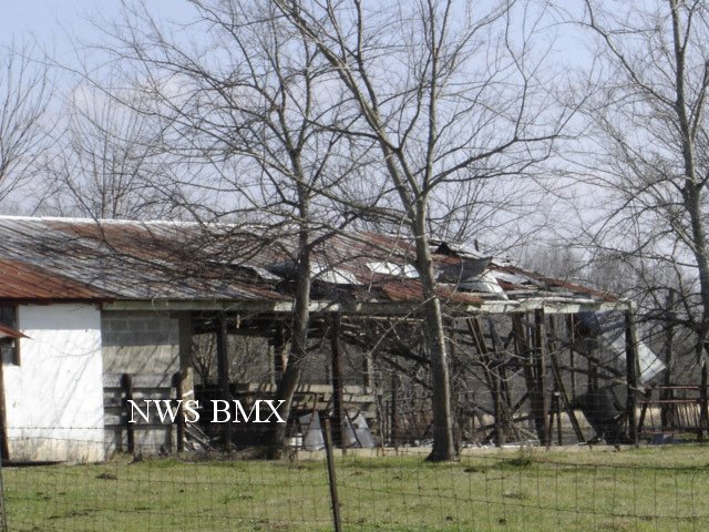 Damage to a shed