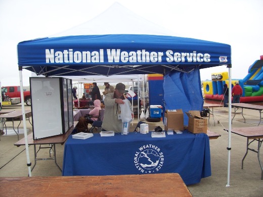 Senior Forecaster Geoffrey Bogorad at the NWS Brownsville display for the RGV Commemorative Air Force's 2009 Air Fiesta