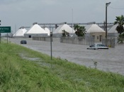 Flooding along frontage road, Highway 77 expressway (click to enlarge)