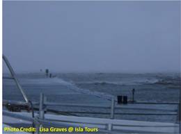Photo of very rough waters in Laguna Madre, Bayside, South Padre Island (click to enlarge)