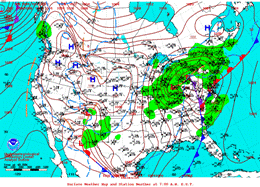 Surface Weather Map, February 2nd, 2011, nationwide (click to enlarge)