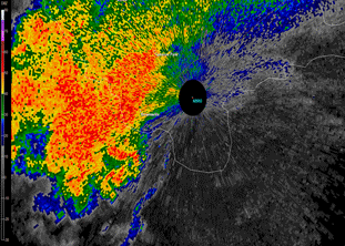Loop of radar reflectivity from 329 PM through 516 PM over southern Cameron County and northeast Tamaulipas, Mexico, August 31 2015 (click to enlarge)