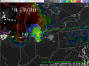 MCV near Detroit MI at 1640Z (1240 PM EDT)