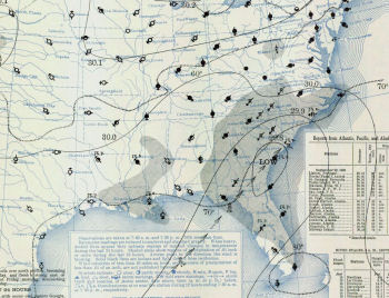 Surface weather map from September 29 1938.