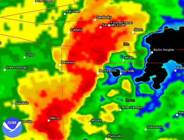 Click for radar loop of the Huron/Erie County tornado