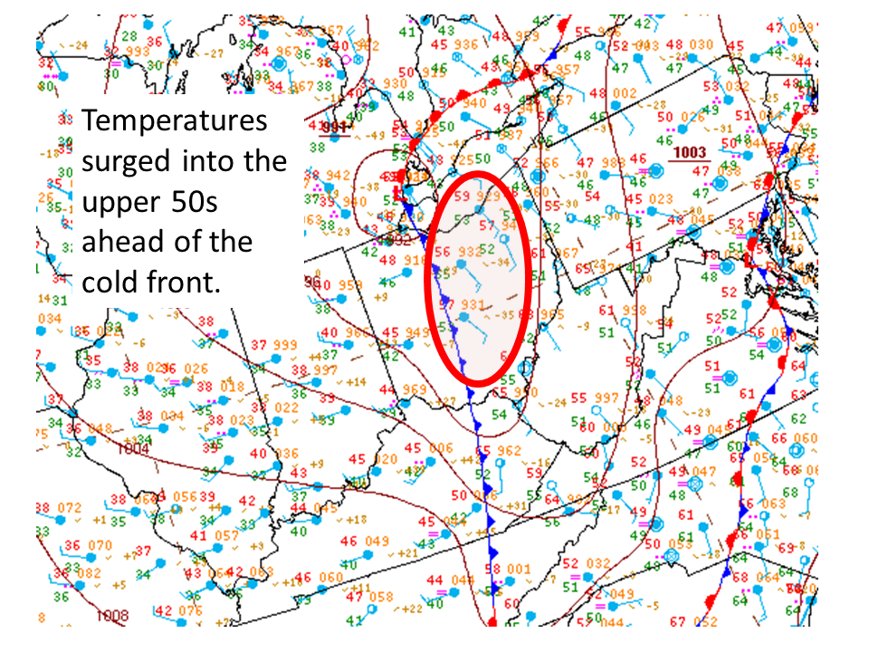 Surface map from 00Z 12/25/14