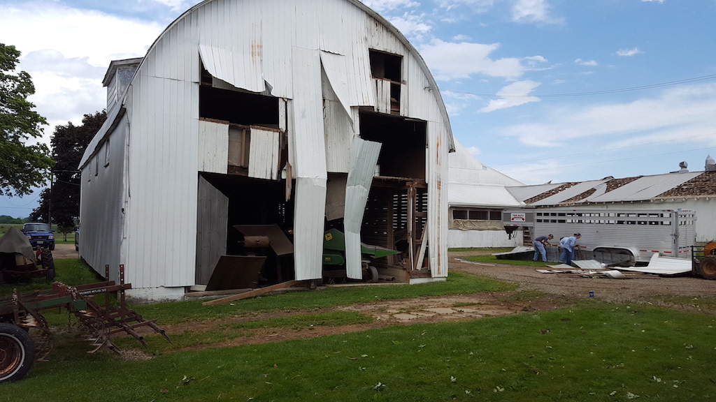 Damage to Another Barn in Wayne County due to a Microburst