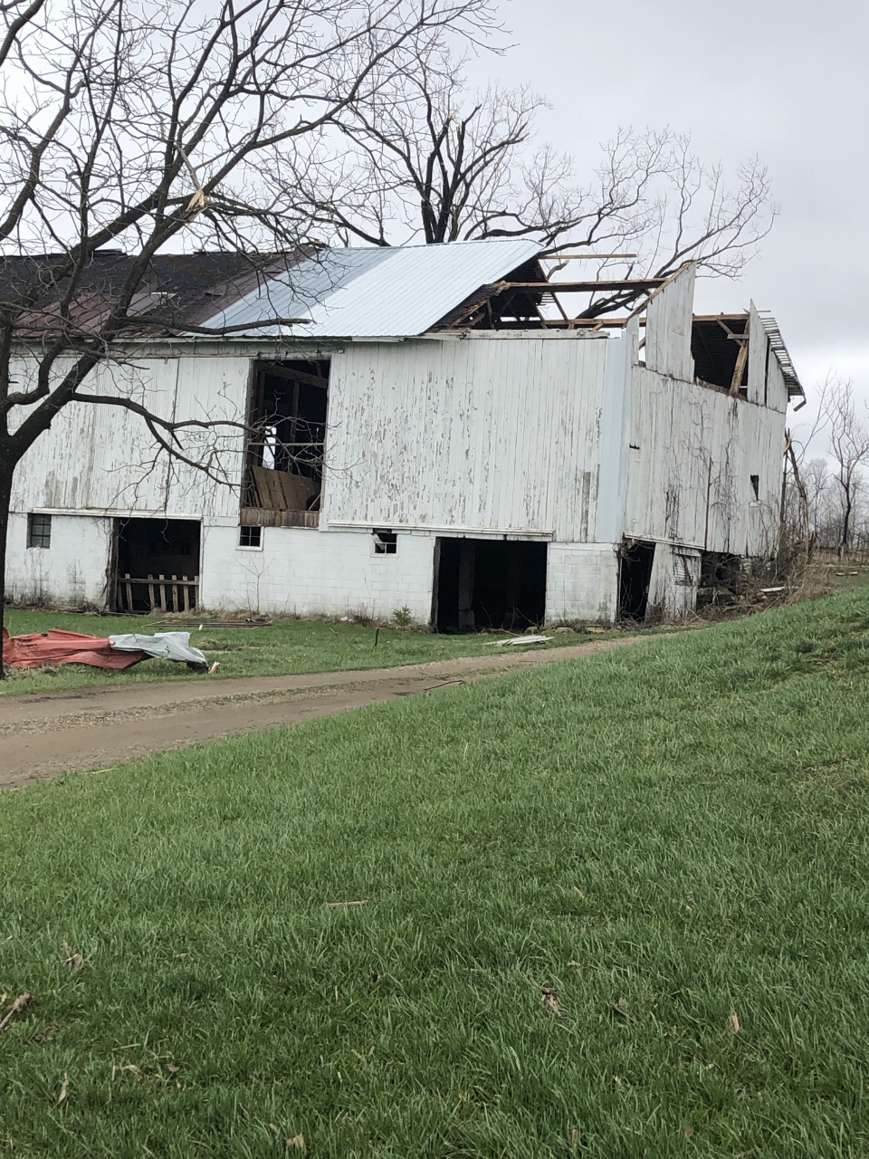 tornado damage near Shelby, OH April 14, 2019