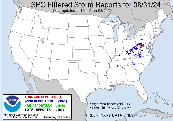 Storm damage reports national map