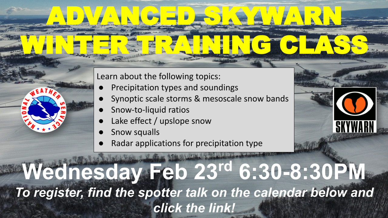 Skywarn Spotter Training Schedule 2022 Nws State College Skywarn Spotter Training Sessions