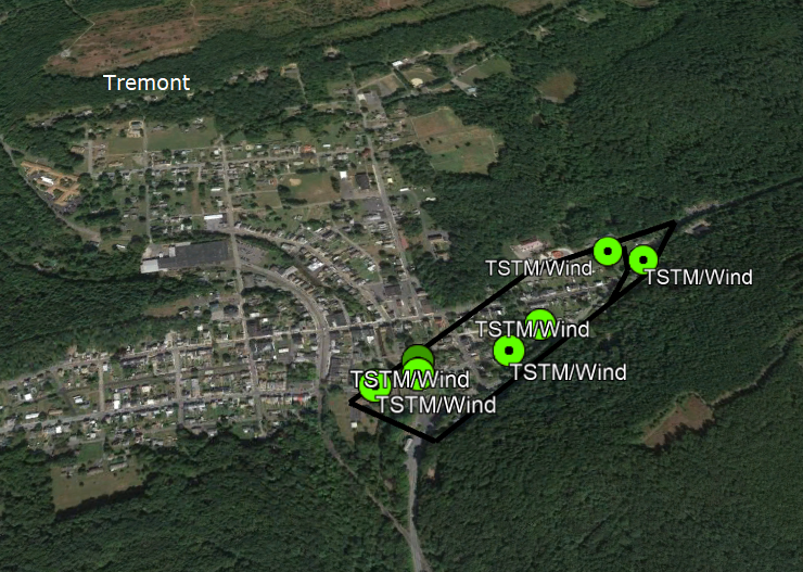 Damage Map near Tremont, Schuylkill Co.