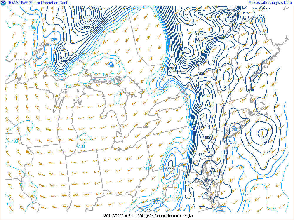 Storm Relative Helicity 6:00 pm