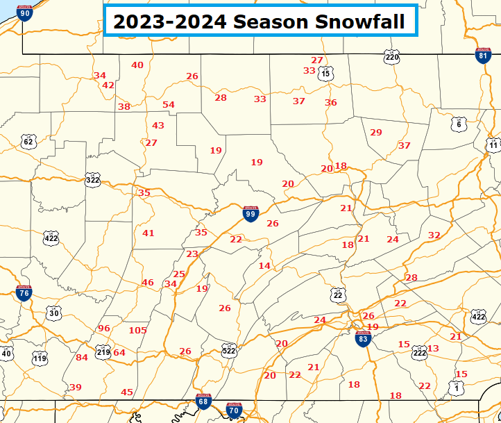 seasonal snow map