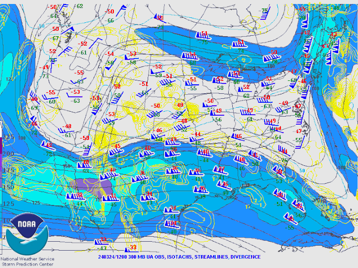 A loop of the 300 MB winds and heights