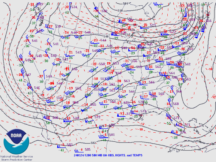A loop of the 500 MB winds and heights