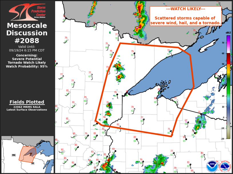 SPC Mesoscale Discussion #2088 615PM CDT