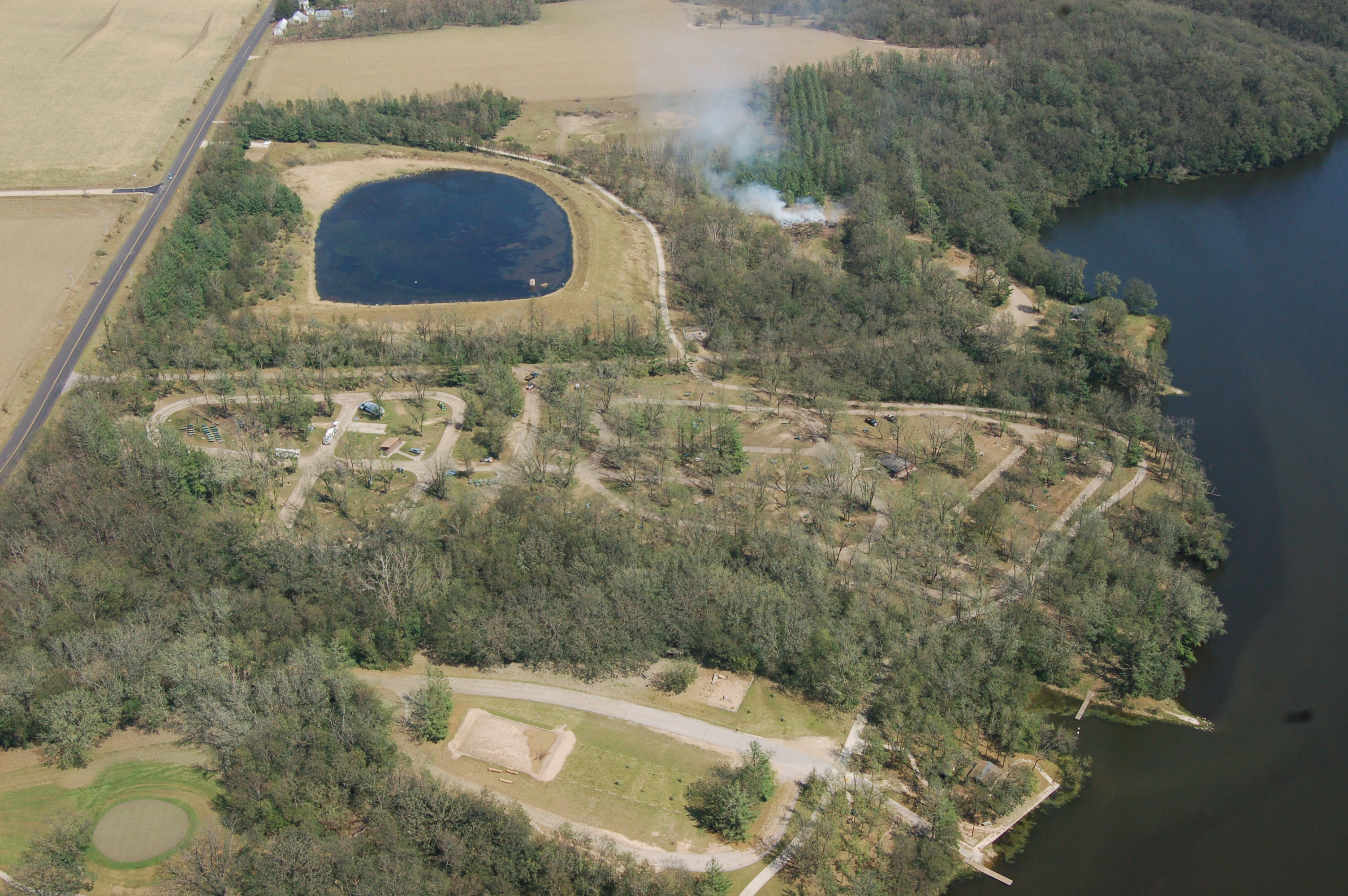 Aerial view of Pine Lake State Park