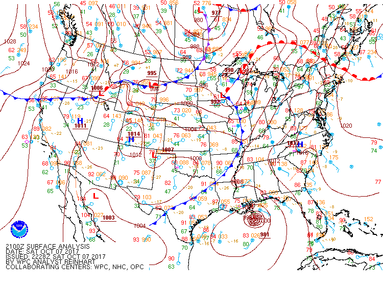 Surface Fronts 5pm