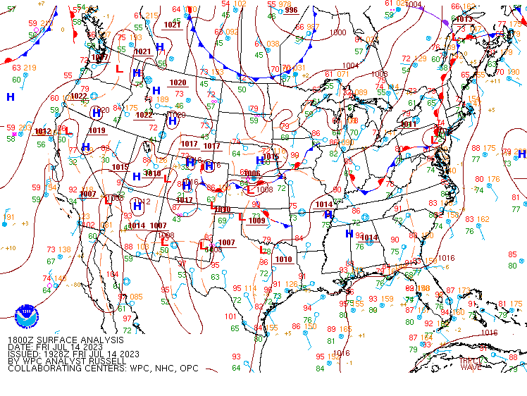 WPC Surface Analysis July 14 2023 18z