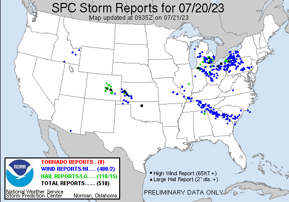 SPC Storm Report Map