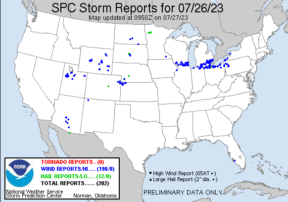SPC Storm Report Map