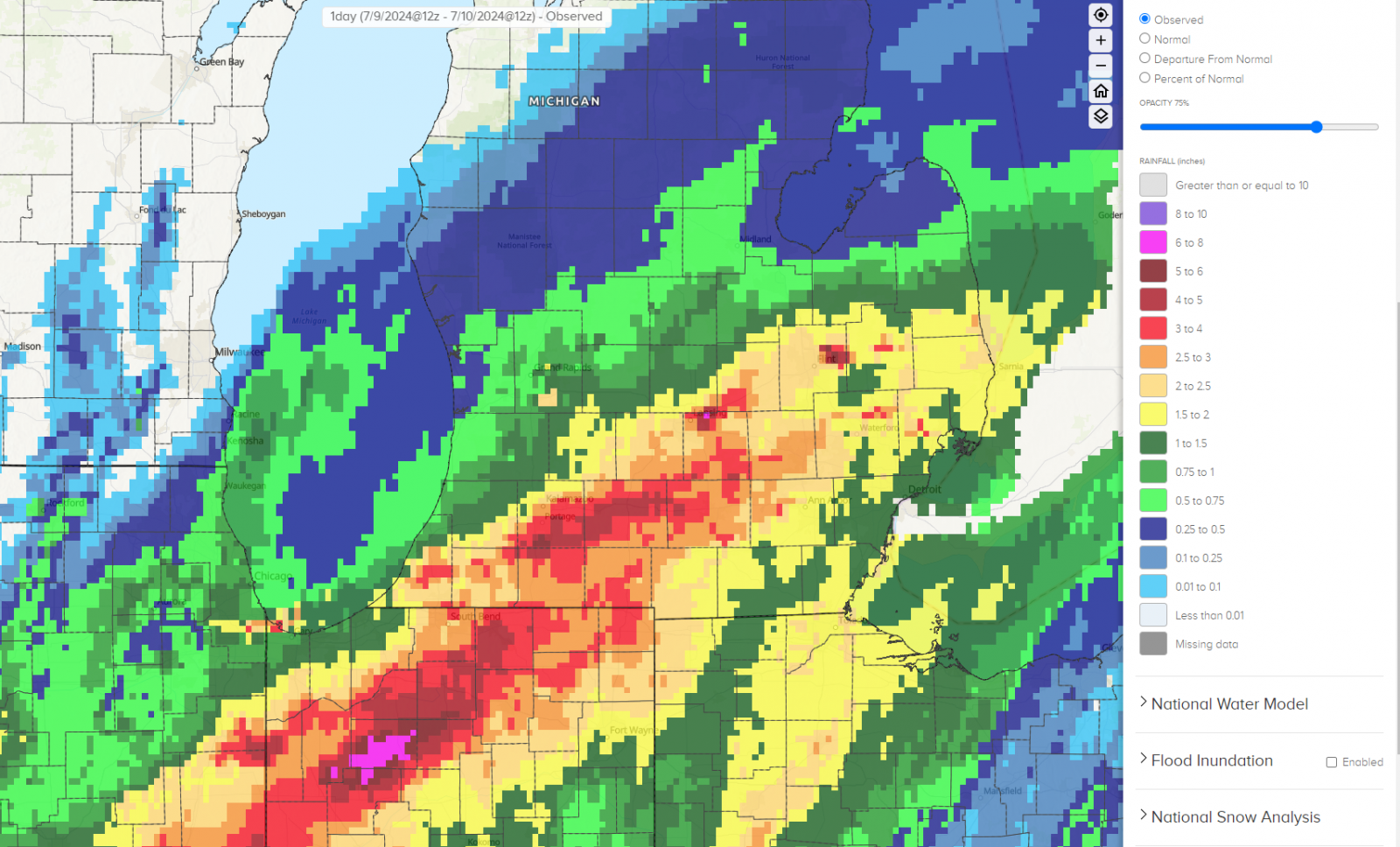 Beryl Rainfall Estimate