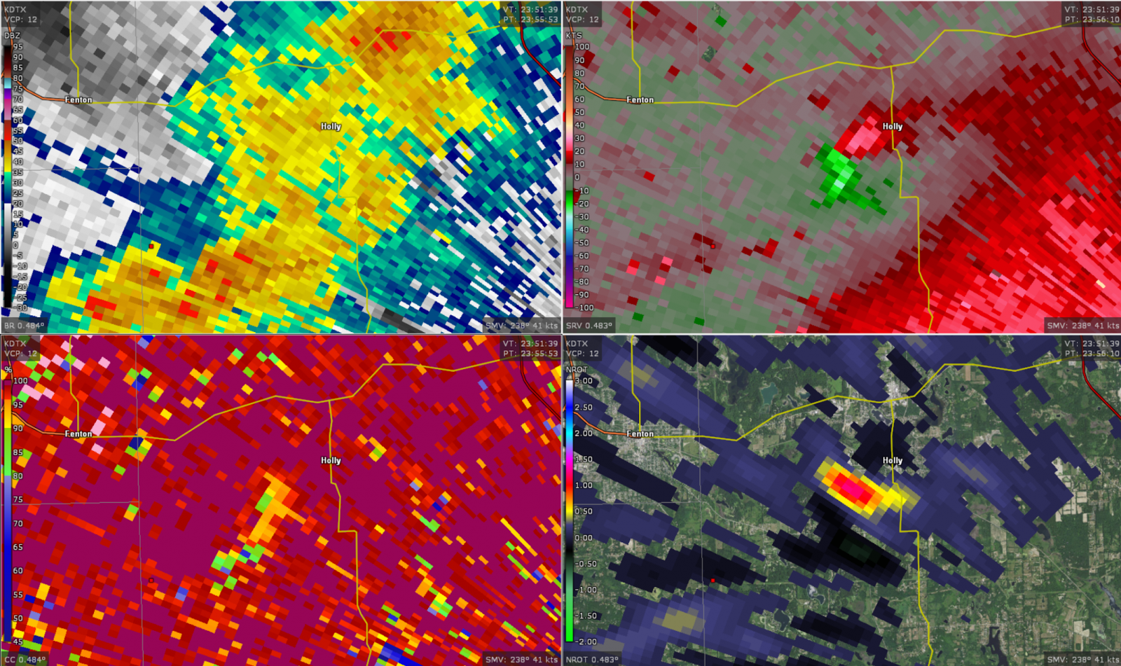 Dundee Tornado - Radar Reflectivity Loop