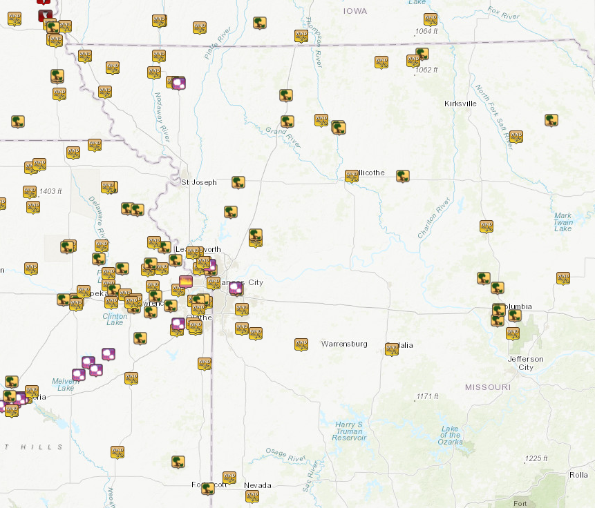 Map of local storm reports from December 15th, 2021.