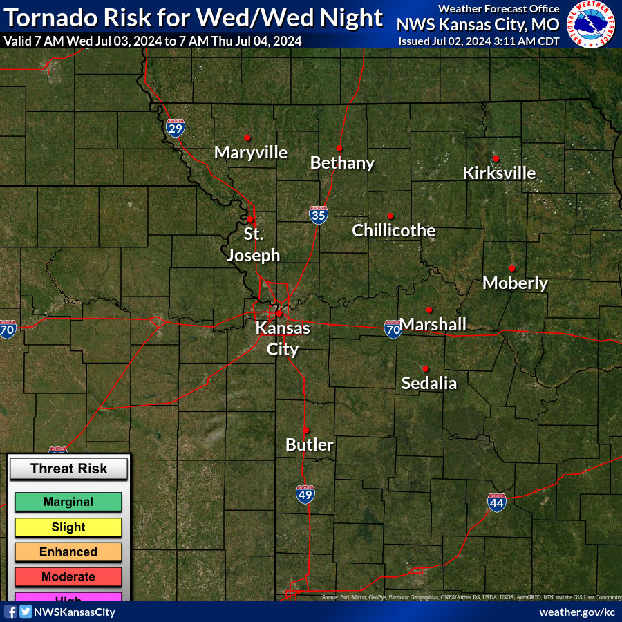 tornado risk for tomorrow Lafayette County MO