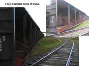 [ Rail cars overturned near Rockmart. ]