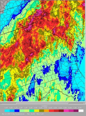 [ Rainfall amounts across Georgia from the remnants of T.S. Ida. 