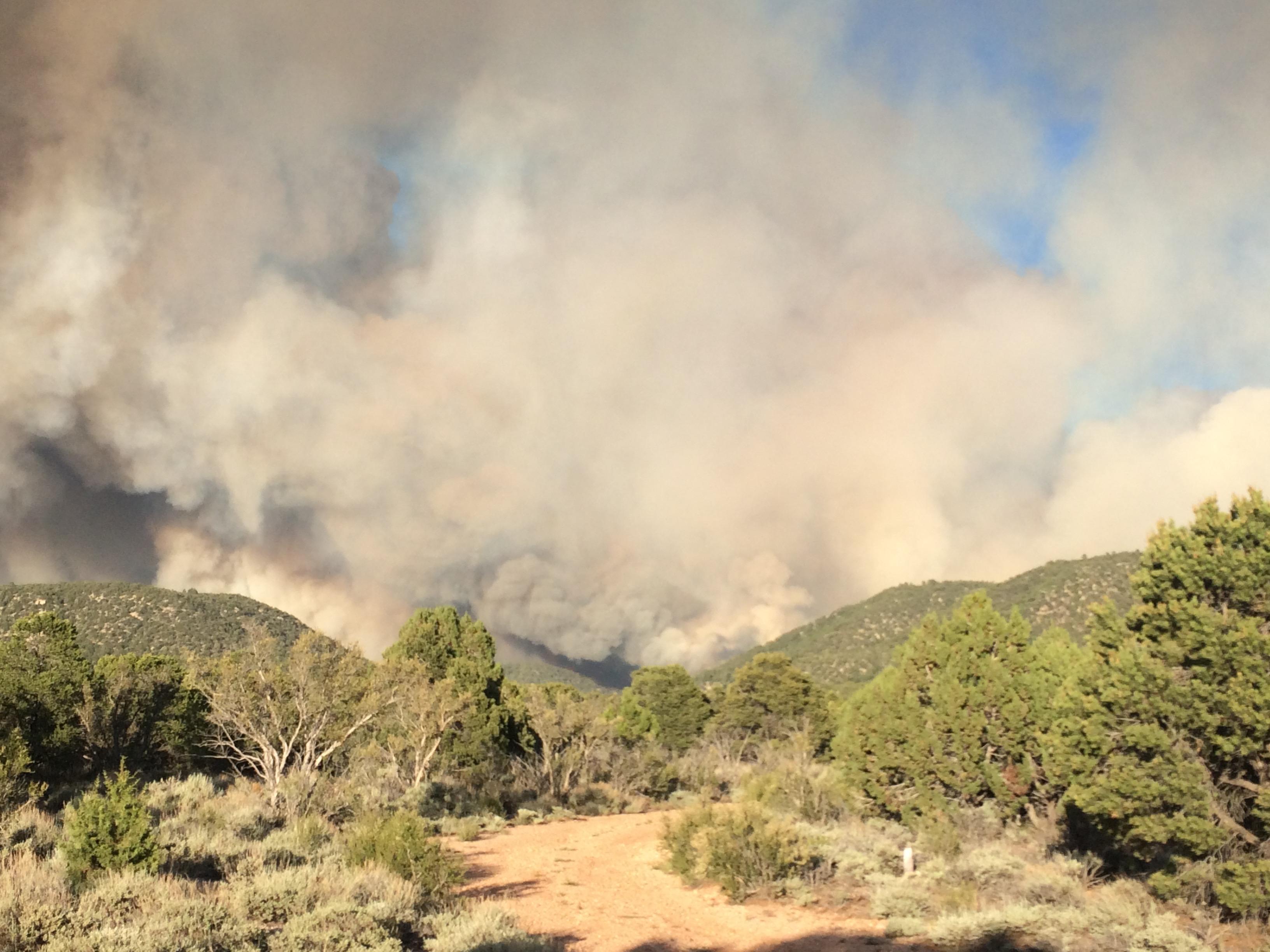 Smoke produced from the Mangum Fire for June 12, 2020. Photo Credit: Kaibab National Forest