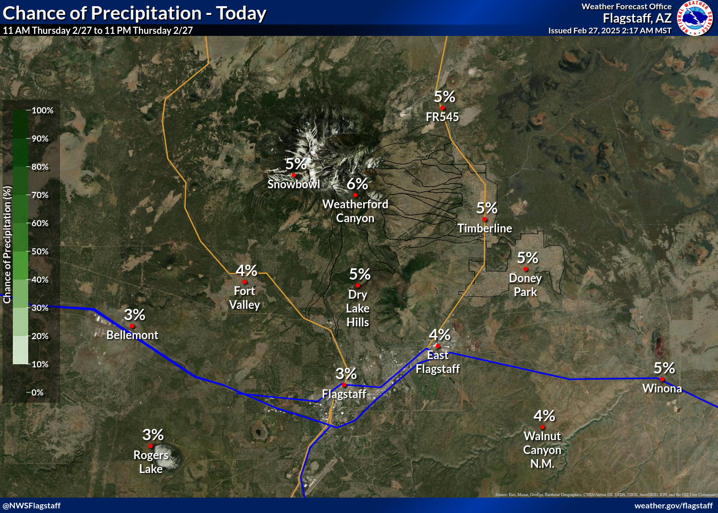 Day 1 Chances of Precipitation