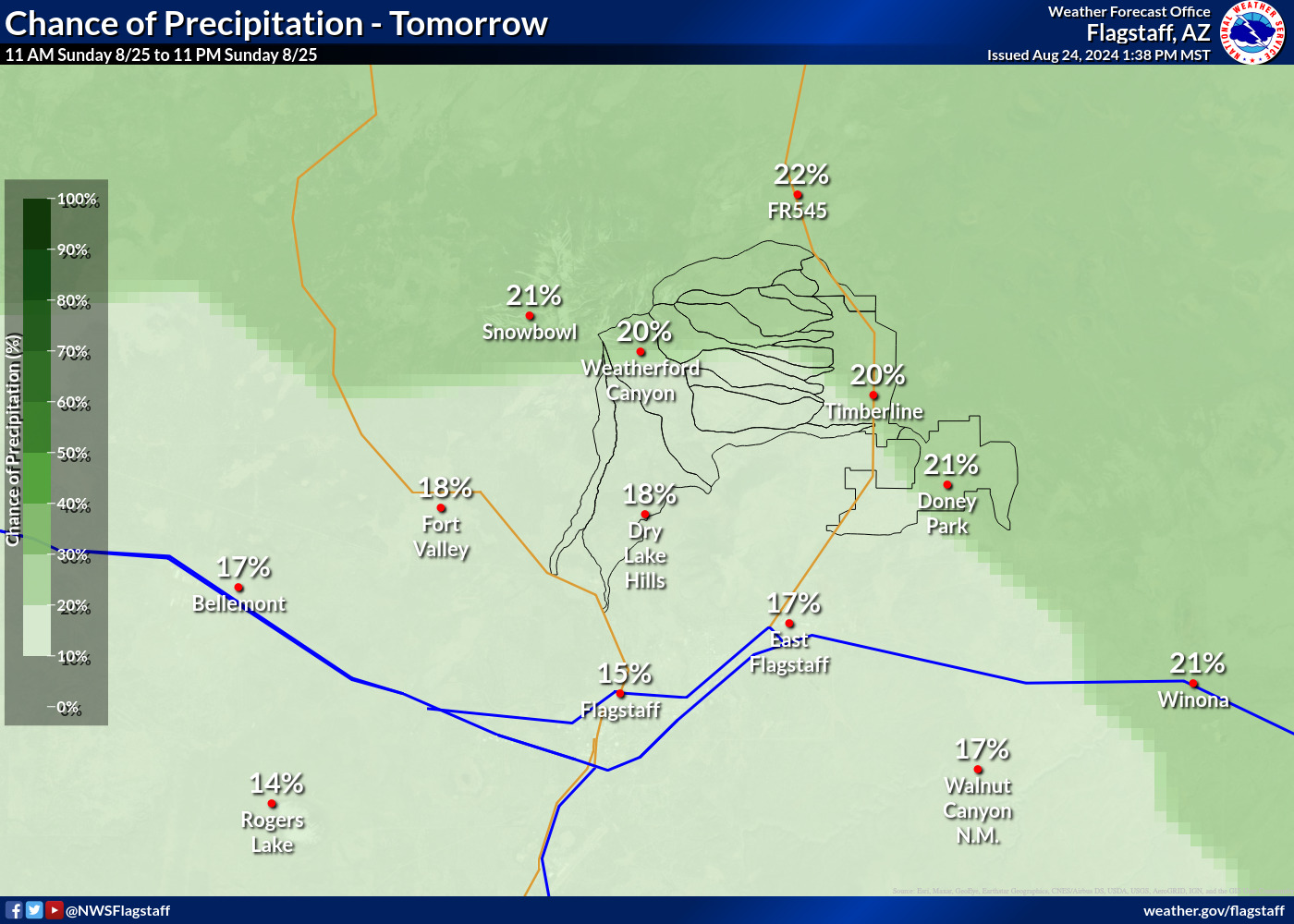 Day 2 Chances of Precipitation