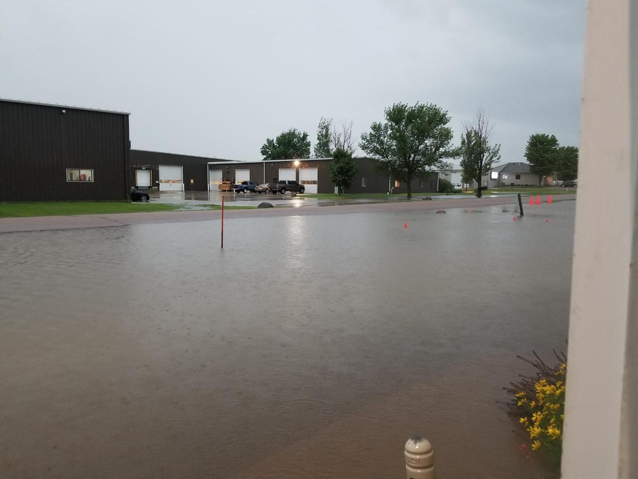 Flooded parking lot near the Tea exit of I-29. Photo courtesy of Nancy Priborski