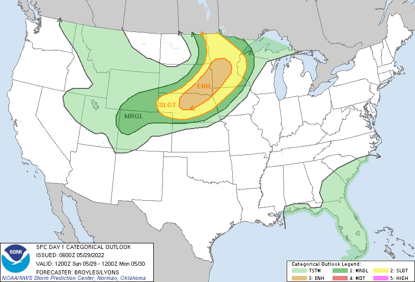 SPC Day 1 Probabilistic Outlook May 29