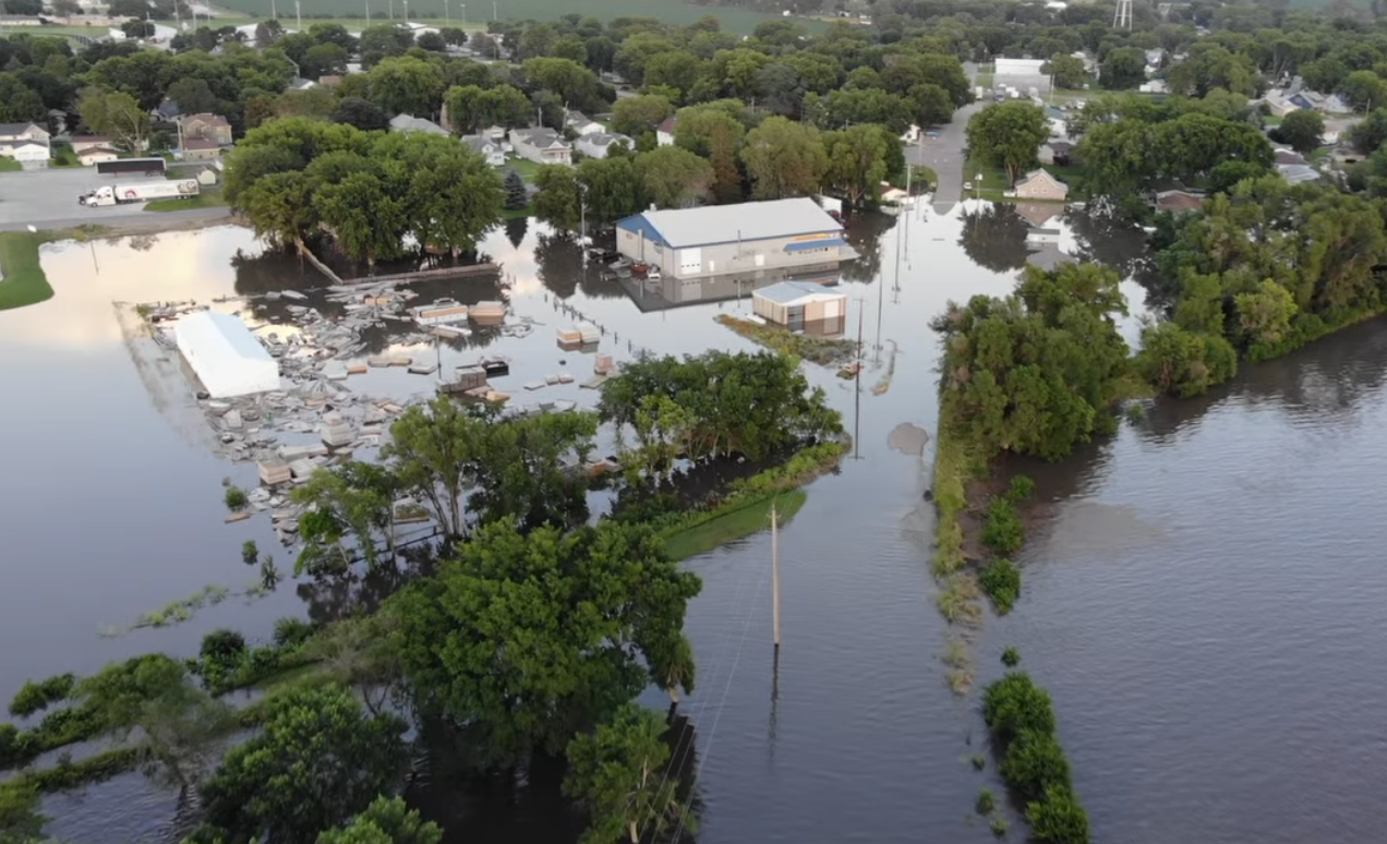 Areal photo of Correctionville IA flooding