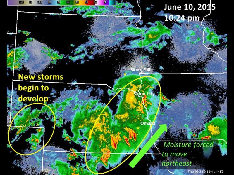 Radar picture from 1024 pm June 10, 2015