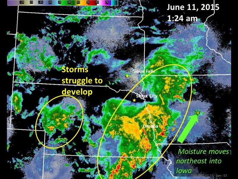 Radar picture from 1:24 am, June 11, 2015