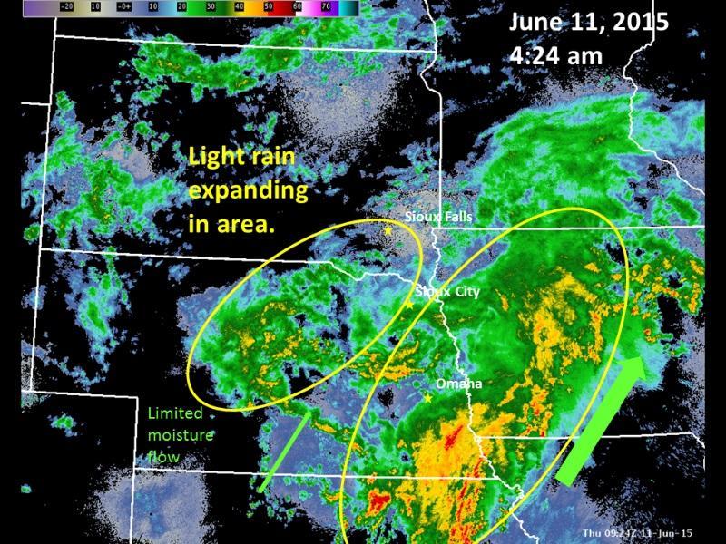 Radar picture from 424 am, June 11, 2015