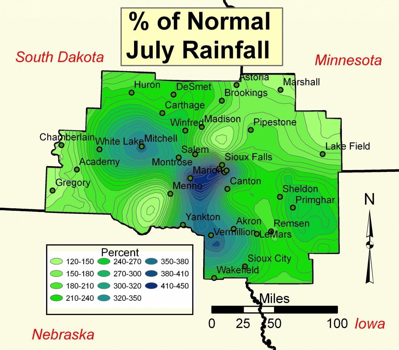 Percent of Normal July Rainfall