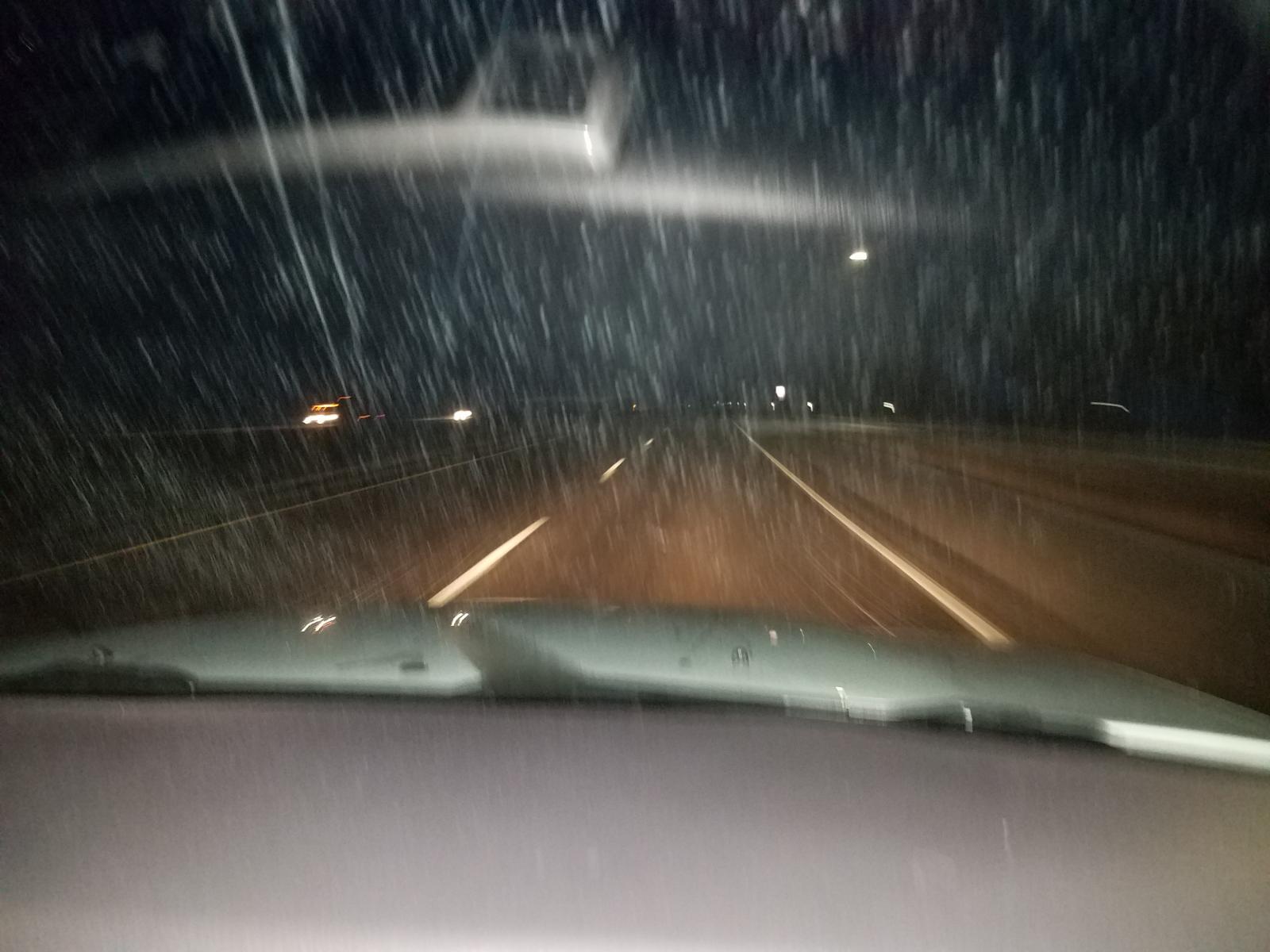 Snowing west of Rifle (westbound)