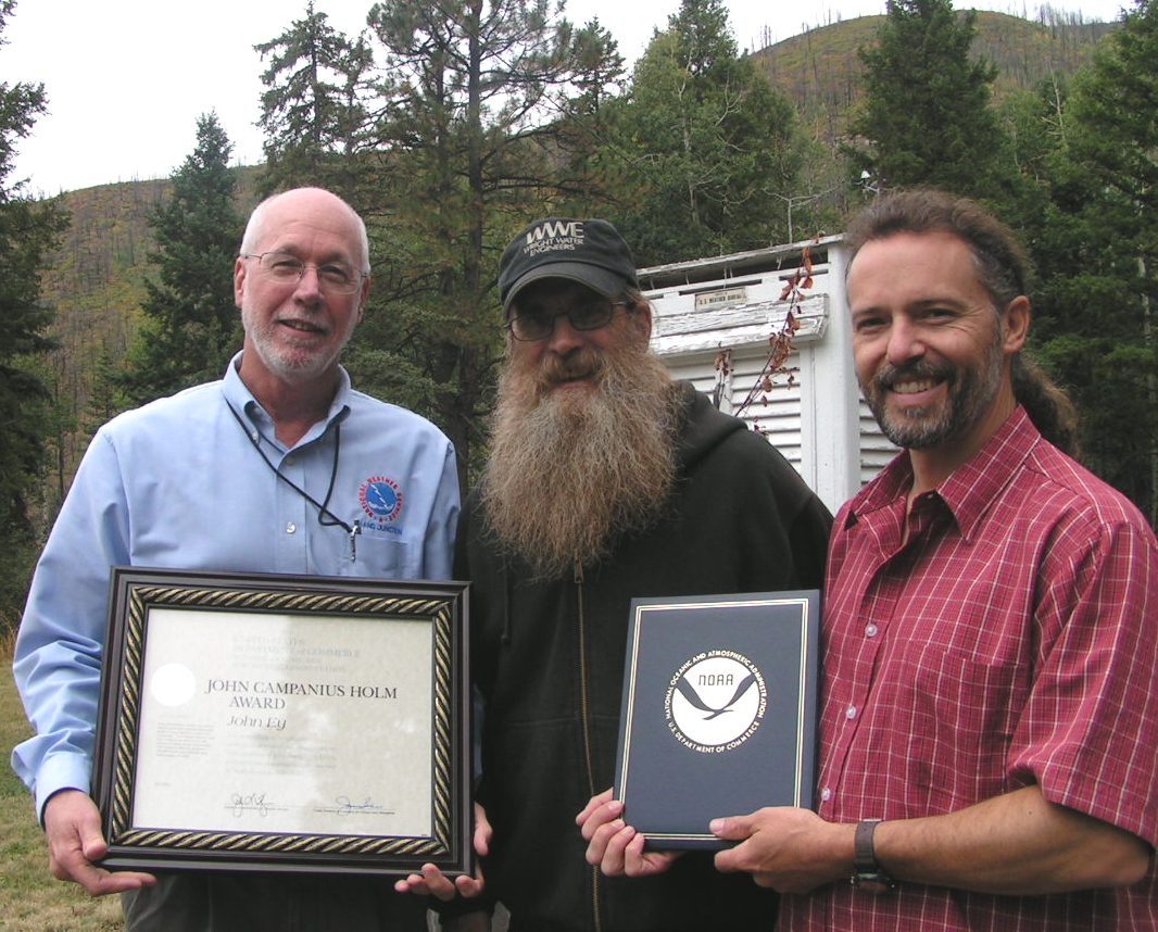 John Ey  observer at Lemon Dam, CO, presented with the John Campanius Holm Award.