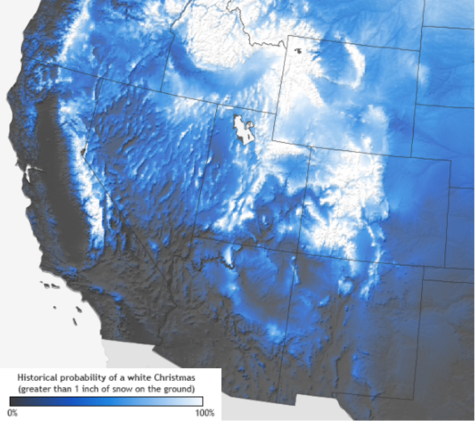 regional probability of a white Christmas