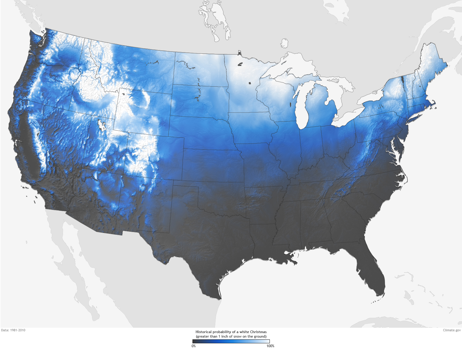 Historical Chances for a White Christmas