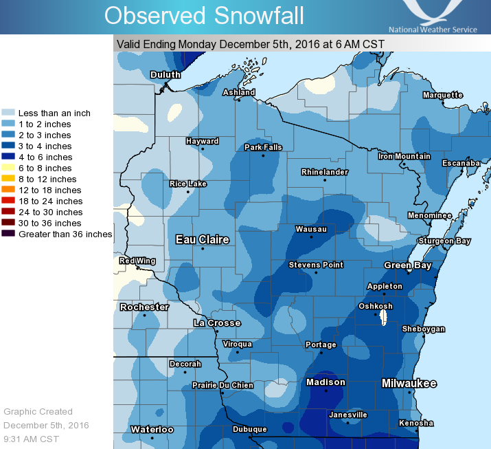 First Accumulating Snowfall For Eastern Wisconsin 2515