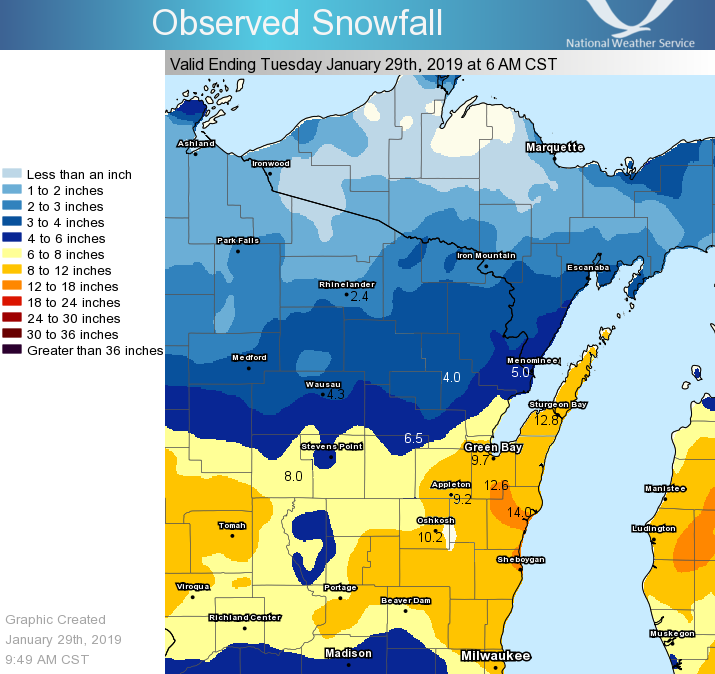 Heavy Snow Hits Central and Eastern Wisconsin