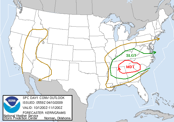 Day 1 Convective Outlook issued at 0559 UTC 10 April 2009