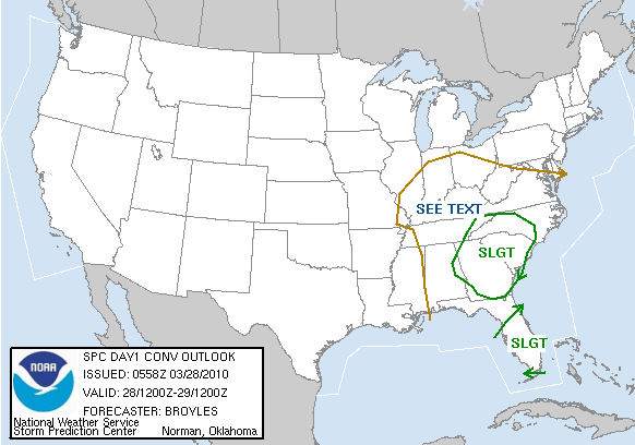 Day 1 Convective Outlook issued at 0558 UTC 28 March 2010