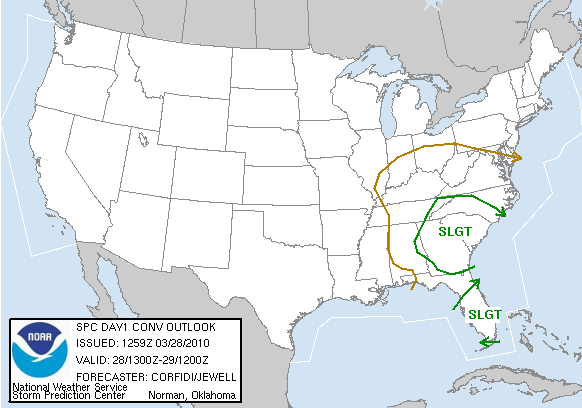 Day 1 Convective Outlook issued at 1259 UTC 28 March 2010